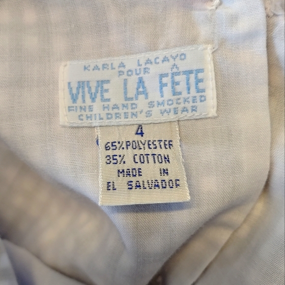 VIVE LA FÊTE Girls Gingham Lighthouse Smocked Dress - Picture 4 of 4